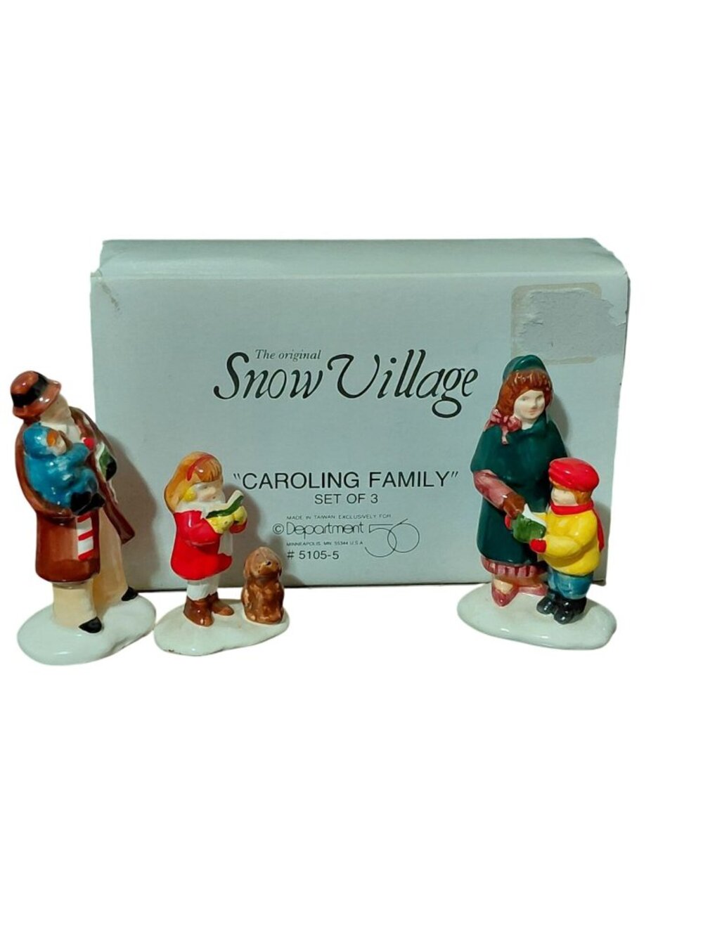 Vtg Dept. 56 The Original Snow Village Caroling Family Set Of 3 #5105-5